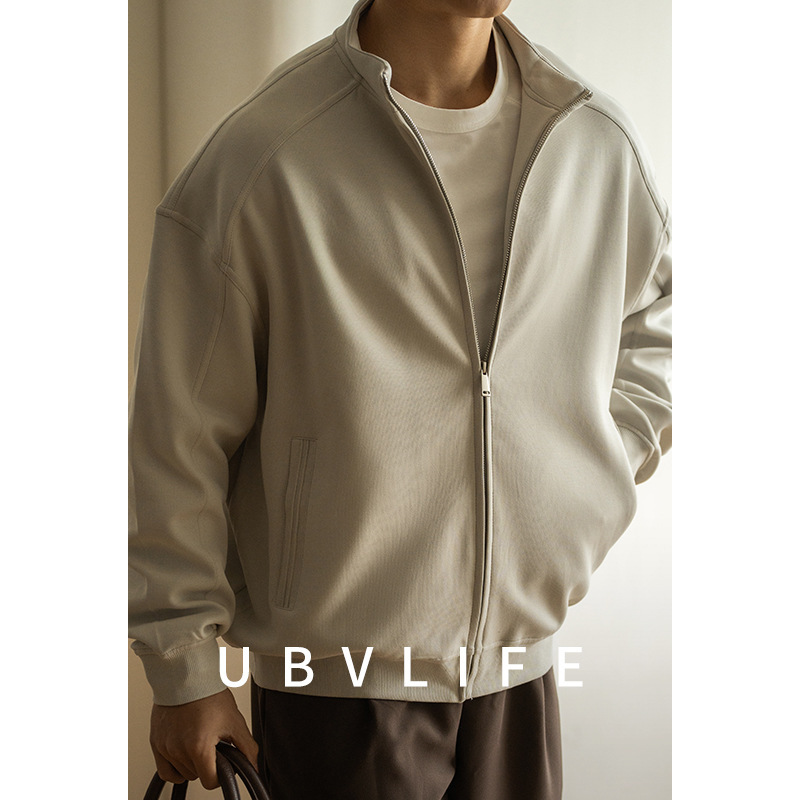 Spring 2025 Air Layer Shoulder Zipper Collar Outdoor Commuter Jacket Business Men's Jacket