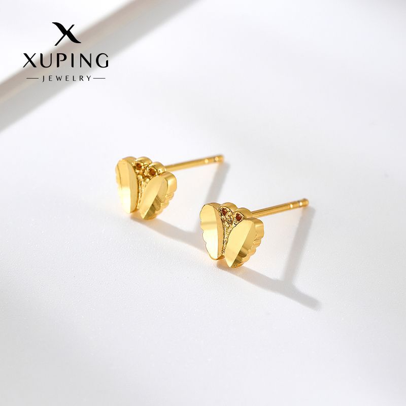 Pendientes de Flor de Imitación de Oro Xuping Jewelry para Mujer, Pendientes Sencillos de Nicho, Pendientes Retro de Moda al por Mayor