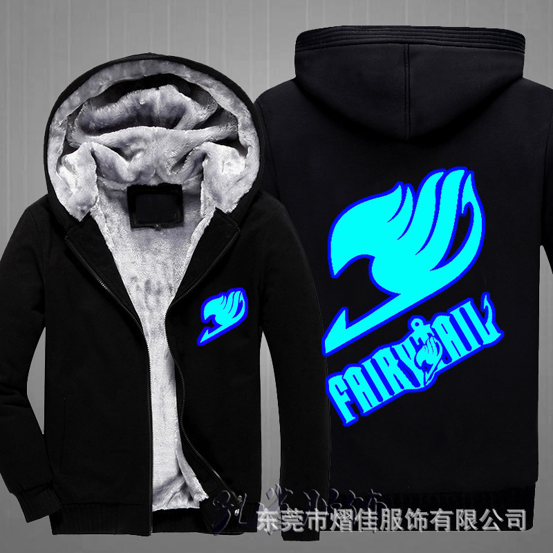 Fairy Tail Winter Coat Sports Casual Men's Sweatshirt Baseball Suit Men's fleece-lined Thickened Warm