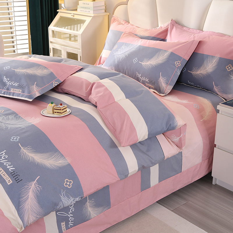 Algodón grueso molido cuatro piezas de sábanas cubiertas de ropa de cama de grado madre y bebé cuatro temporadas de tres piezas de algodón