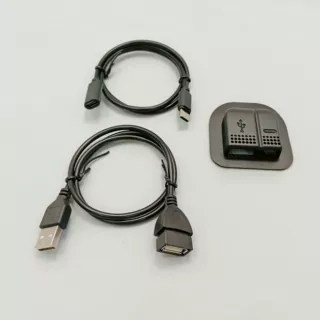 定制箱包背包配件塑料胶壳二合一usb+typec充电线背包外置usb延长