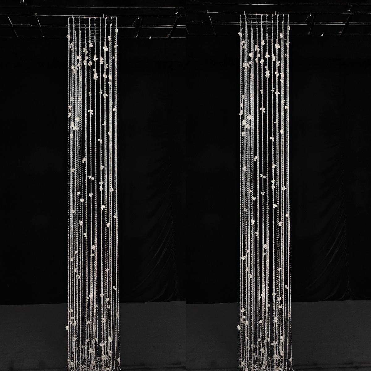 Propósitos de boda acrílico acabado retener el techo pétalos de cristal cortina de cuentas de fondo decoración de estilo coreano sala de bodas hotel