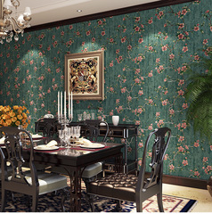 American Retro Nostalgic High-End Non-Woven Self-Adhesive Wallpaper for Bedroom Study Living Room Background Wall Decor Home Wall Sticker