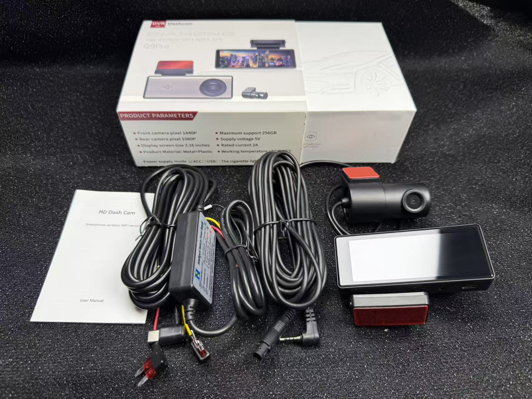 2026 New Model Q9 Amazon Cross-Border Exclusive High-Definition Recorder 4K WiFi Dual-Channel GPS Driving Assistant ADAS