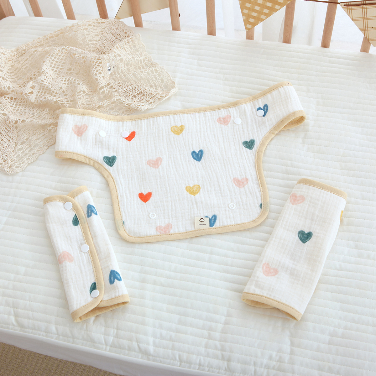 Clase A gasa de algodón puro correa para el hombro Toalla de saliva estilo de pecho correa para el hombro Toalla de saliva Toalla de mordedura de gasa Toalla de crepe Toalla de carro