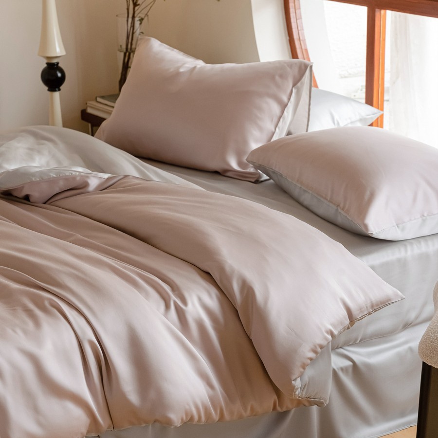 Ice Silk Duvet Cover Set 4-piece Tencel Summer Bedding Luxury_voghion.com