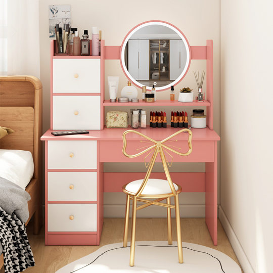 Bedroom Dressing Table Mirror Table Storage Cabinet Integrated Small Internet Celebrity Ins Style Home Modern Simple Dressing Table