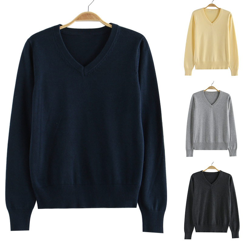 in stock Wholesale JK Sweater Women's V-neck Pullover Long Sleeve Autumn and Winter Japanese Department College Style Solid Color Uniform Sweater Top in stock Wholesale JK Sweater Women's V-neck Pullover Long Sleeve Autumn and Winter Japanese Department College Style Solid Color Uniform Sweater Top