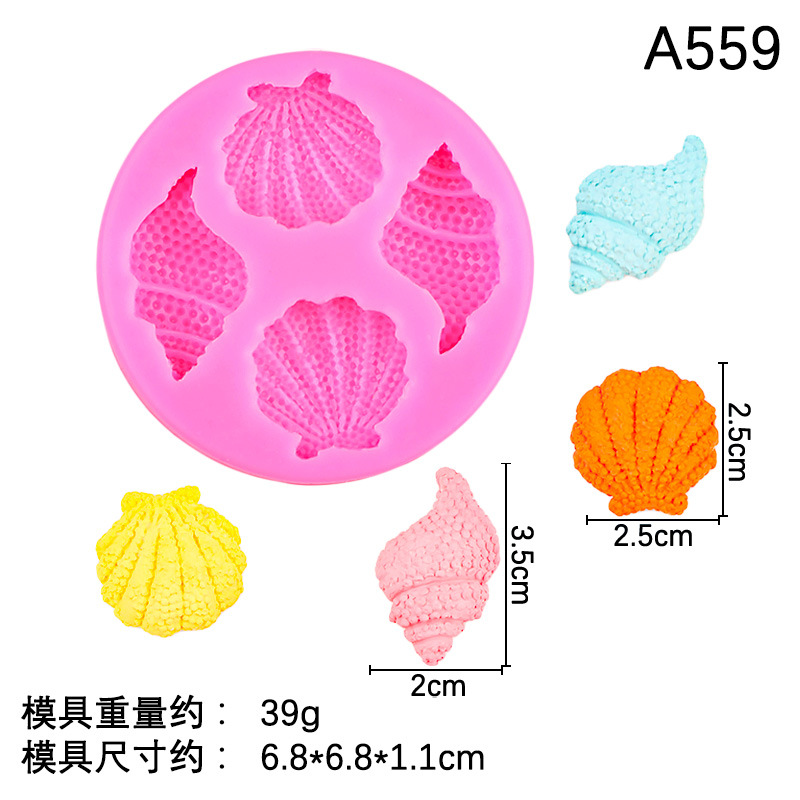 Ocean Conch Series Molde de silicona Chocolate Funda de chocolate Decoración de pastel de goteo Molde de herramienta de decoración de yeso