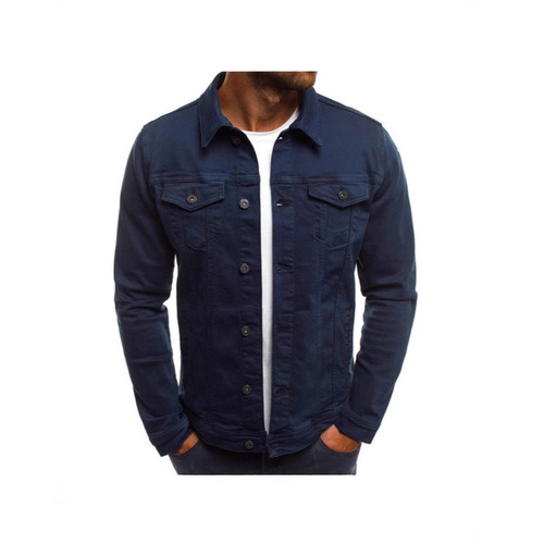 Men's Jacket New Multifunctional Pockets Western Hot Sale Denim Jacket Casual Solid Color Button Workwear Jacket