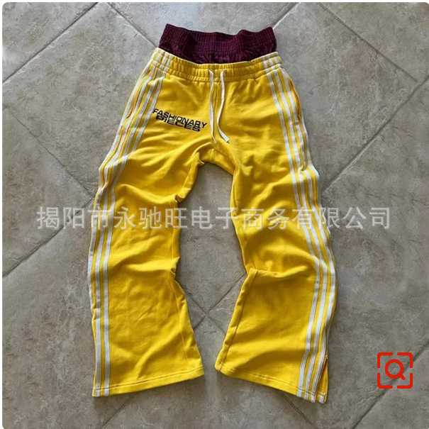 Personalized street stitching double pants cross-border foreign trade direct sales new American casual pants men's fashion fashion brand casual pants