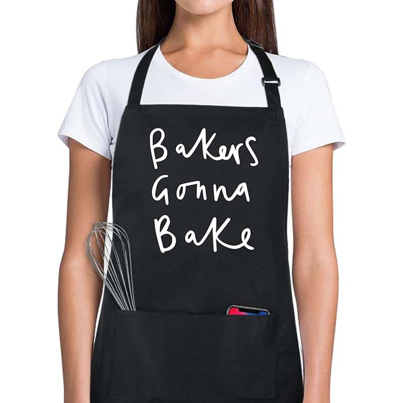 Transfronterizo Amazon venta caliente delantal de poliéster letras colgar cuello restaurante ropa de trabajo delantal de cocina doméstico al por mayor personalizado