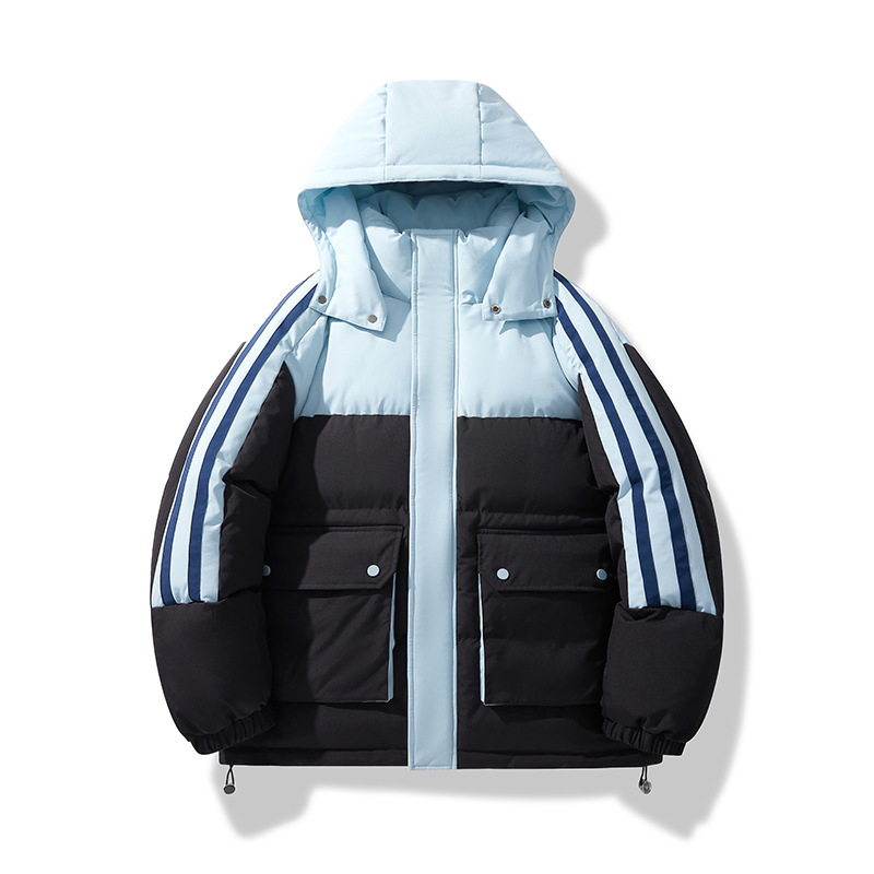カップルの綿の服の大きいポケットのストライプは色を合わせて帽子のファッションのブランドを分解することができます。|undefined
