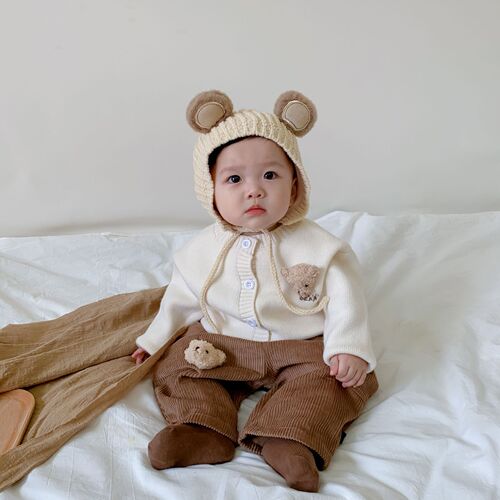 Baby clothes, newborn sweater, cardigan, knitted sweater, children's coat, spring and autumn set, infant baby top, outdoor clothing