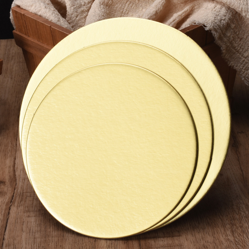 Papel de pastel redondo dorado sin estriado desechable almohadilla de pastel gruesa West Point mousse sin mango almohadilla de tarjeta