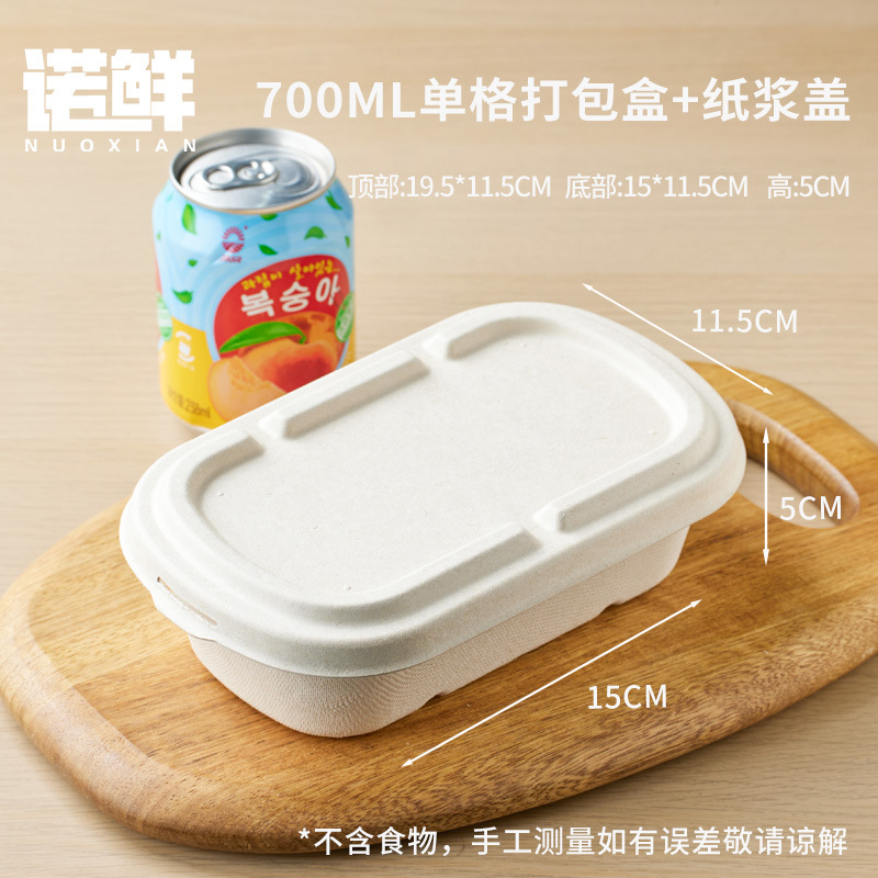 Caja de embalaje de frutas, caja de comidas desechable, viaje de primavera, picnic, camping, comida ligera, arroz cortado, doble división al aire libre