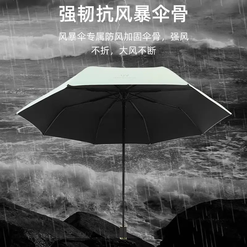 【晴雨兼用】ビニール日傘 日焼け止め UV傘 男女兼用 防風ビニール学生特大二つ折り傘|undefined