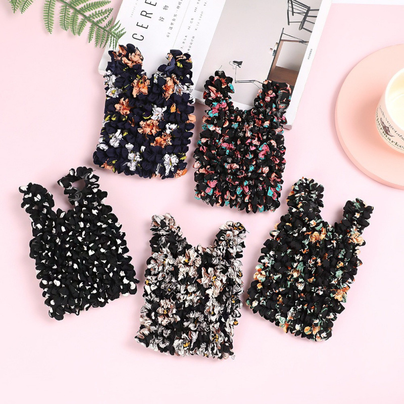 Cross-Border Flower High-Elastic Storage Bag Telescopic Magic Portable Shopping Bag Pleated Household Multi-Functional Environmental Protection Bag