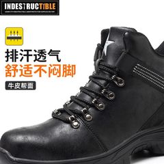 Leather Welding Safety Shoes with Anti-Slip, Anti-Spark, and Heat Resistance - Tall Men's Work Boots for Welders - Lightweight