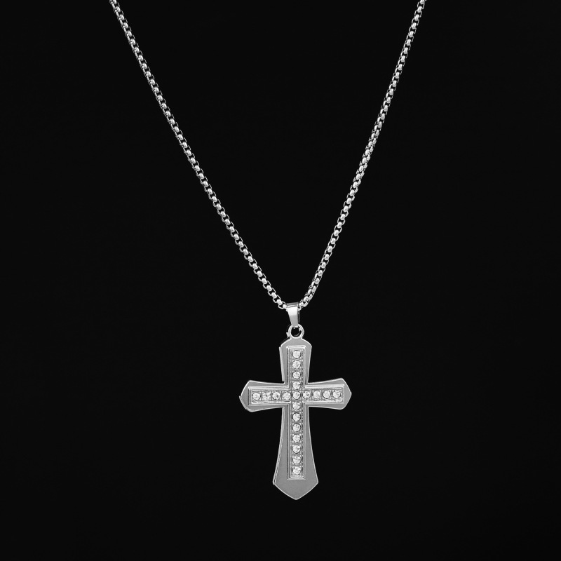 Diamond Cross Necklace Personalized Hip Hop Style For Unisex_voghion.com