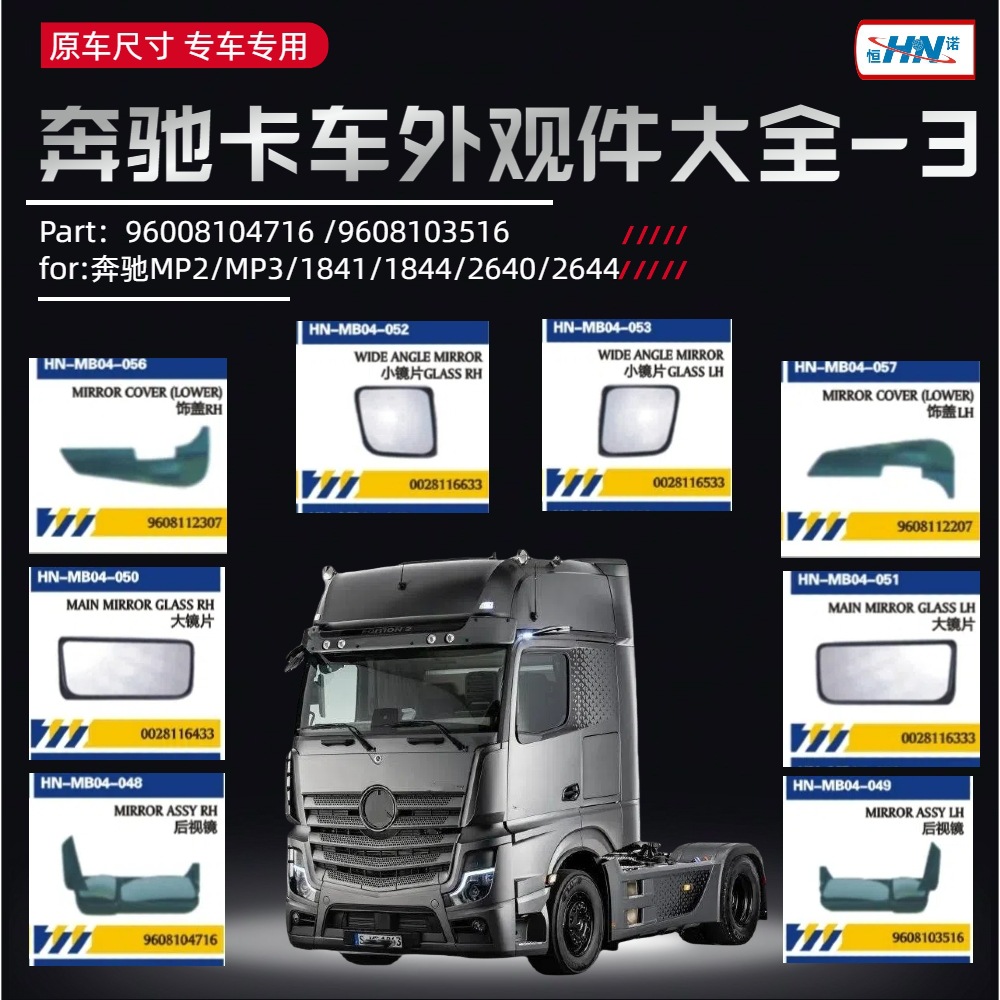 PARA accesorios de reparación de carrocería de camiones Mercedes-Benz limpiador / bloqueo del panel / elemento de filtro de aire acondicionado, espejo retrovisor de ángulo interior y exterior