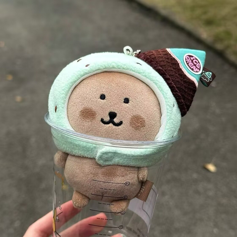 冰淇淋自嘲熊娃衣挂件头套马卡龙棉花娃娃海星体chiikawa娃衣头套|undefined