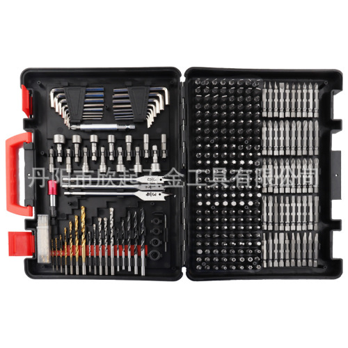 Set of 318-piece Drill Bits, Wood Hole Saw, Twist Drill Bits, Masonry Drill Bits, Flat Drill Bits