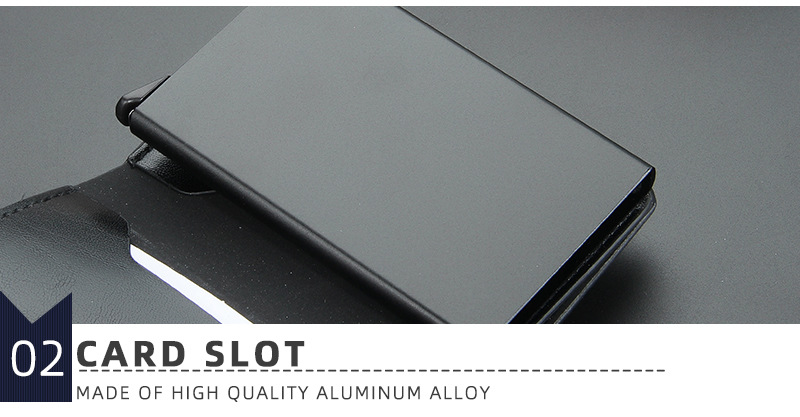 Baellerry Men's Aluminum Box Anti-magnetic And Anti-theft Card Holder Rfid Short Automatic Card Type Female Card Holder_voghion.com