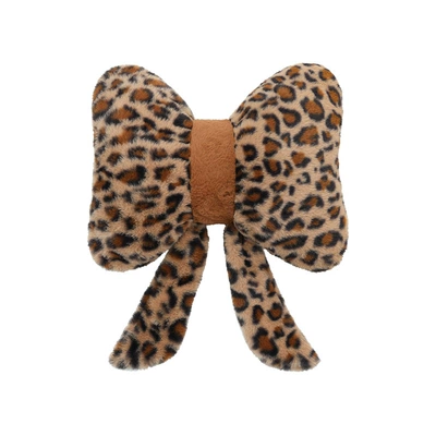 Thickened for Warmth, High-End Car Seat | Seat cushion, seat cover - rabbit-fur-leopard-print-ribbon-lumbar-support
