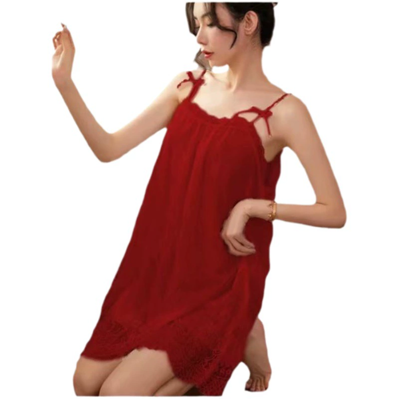 Новая сексуальная спинка кружева ночная юбка эротическое белье с открытой спиной соблазнить тонкую домашнюю одежду пижамы оптом