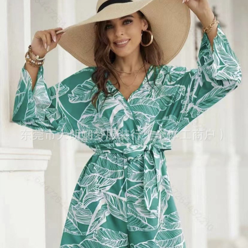 Amazon Europa y América de moda transfronteriza ropa de mujer impresa miscelánea ropa de marca de moda rápida vestido vestido de shein
