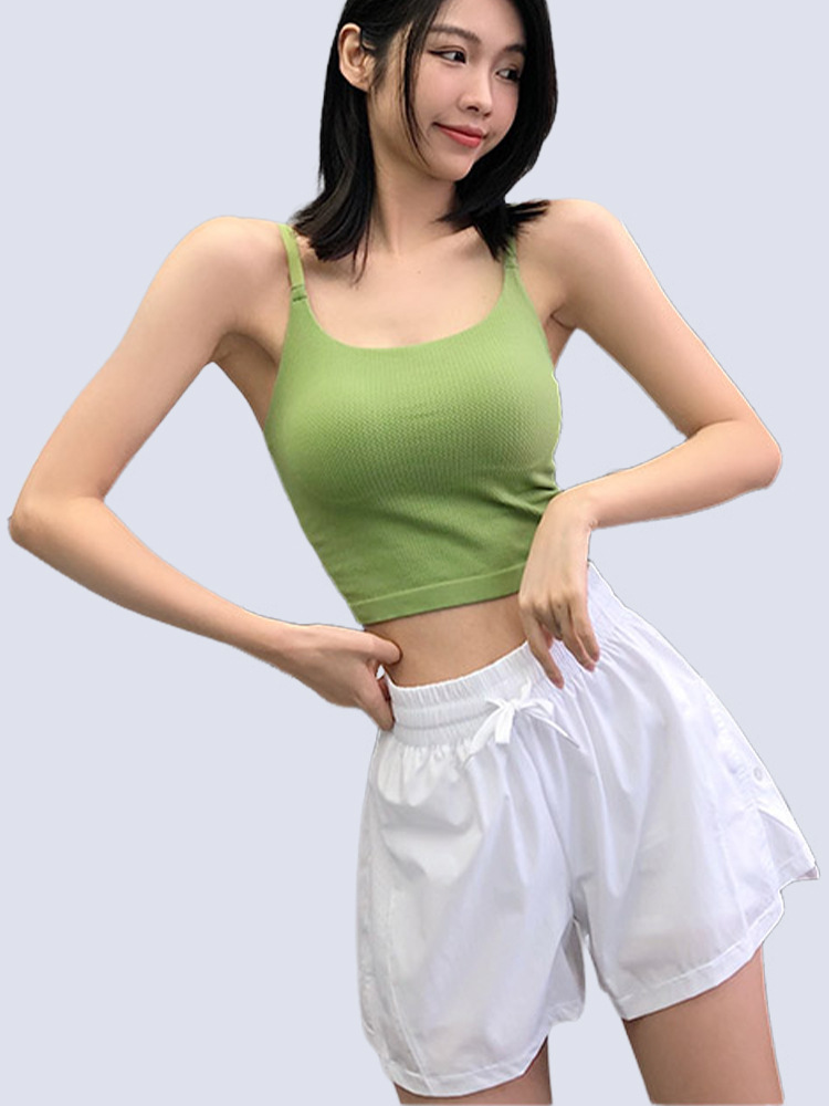 Nuevos pantalones cortos deportivos de verano para mujer, dos piezas falsas, anti-desgaste, tres puntos, entrenamiento de carrera, fitness, pantalones de yoga sueltos