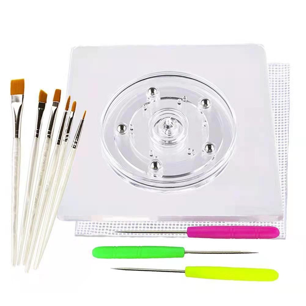 Cake Display Acrylic Turntable Base Baking Flower Mounted Packing Cake Dessert Square Stand Rotating Cross Border