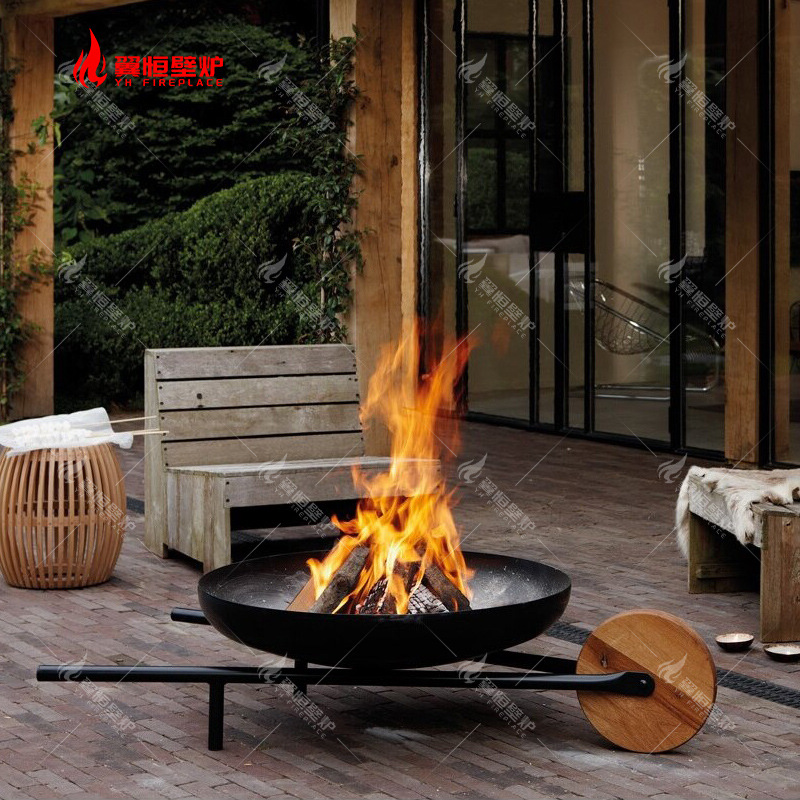 Hoguera de madera real de calefacción campamento de fiesta patio camping granja barbacoa estufa de fuego estilo moderno chimenea