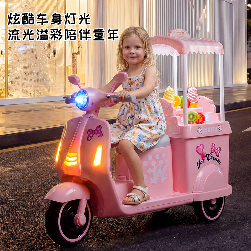 Hielo eléctrico para niños triciclo para niños niños niñas coche de juguete recargable control remoto de música iluminación