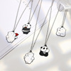 Cartoon pendant, cute necklace for beloved, brand universal chain for key bag  stainless steel, with little bears