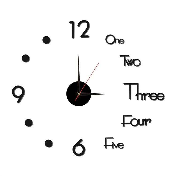 3D настенные часы Amazon Creative Acrylic Hanging Clock DIY Clock Silent Wall Paste Clock Manufacturer Supply