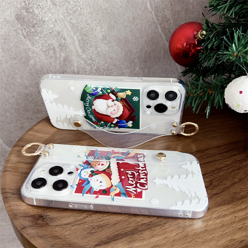 适用vivo IQOO NEO腕带手机壳圣诞老人麋鹿S16pro/NEX3/Z6X保护套