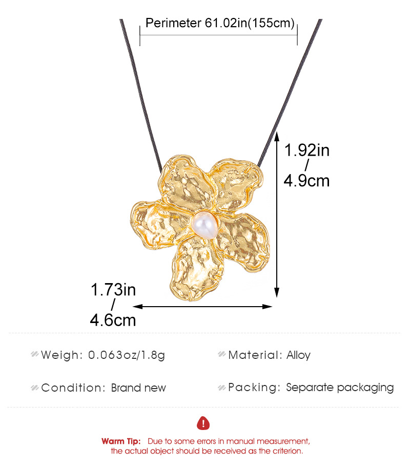 5g Weight Alloy Pendant Material Pendant Necklace Classification Leather Rope Chain Material Retro Exaggerated Flower Alloy Choker Wholesale