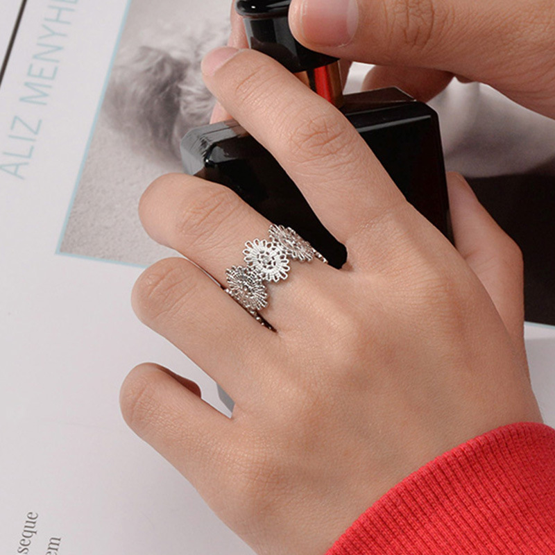 Fashion Geometric Stainless Steel Open Ring Plating Artificial Diamond Stainless Steel Rings