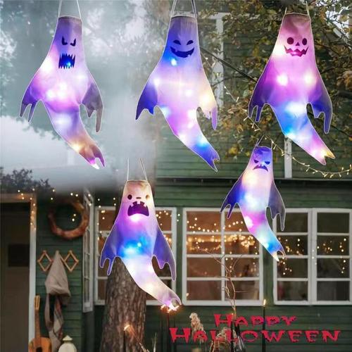 Halloween Hair Dryer Ghost Ghost Festival LED Luminous Ghost Pendant Party Ghost Face Venue Decoration Props