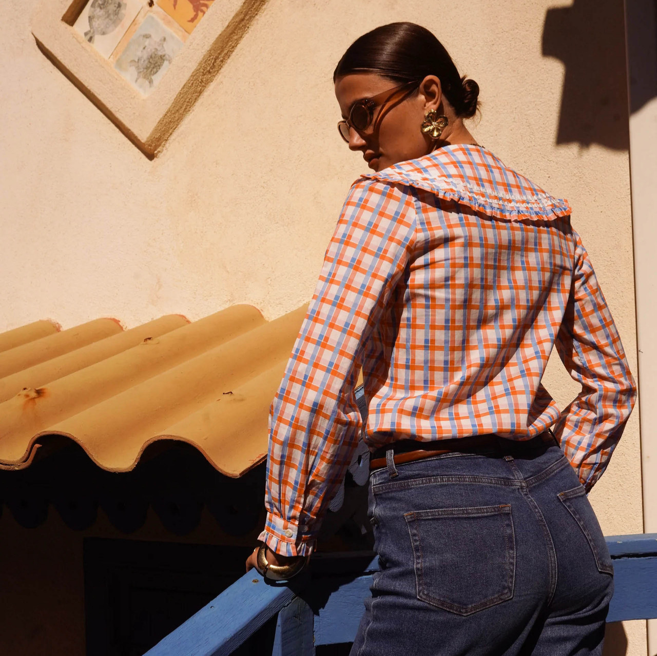 Europa y América comercio exterior ropa de mujer estilo retrógrado francés cuello de hoja de loto camisa de manga larga nicho de diseño cardigán ropa superior image 5