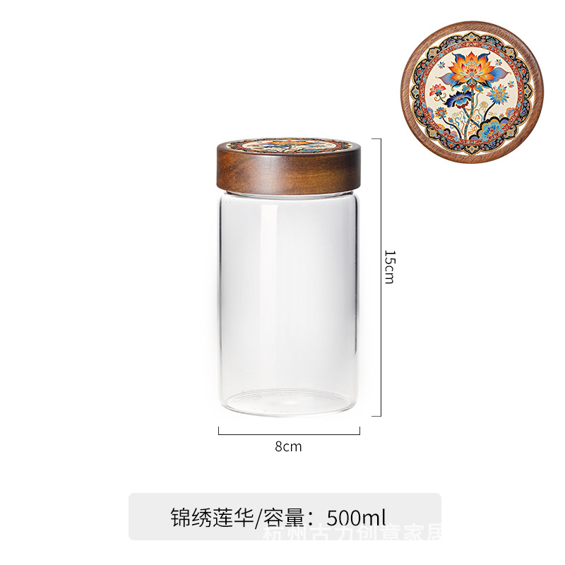 lata de vidrio china, alta borosilicona, lata de sellado de grado alimenticio, lata de almacenamiento de botella de vidrio, lata de almacenamiento de cocina, botella de almacenamiento