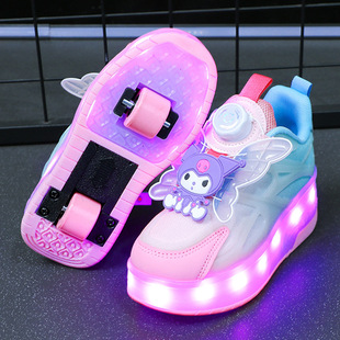 Culomi Girl's Lizzie Shoes New Summer Children's Mesh Sports Roller Skate Girl's Skating Light Shoes