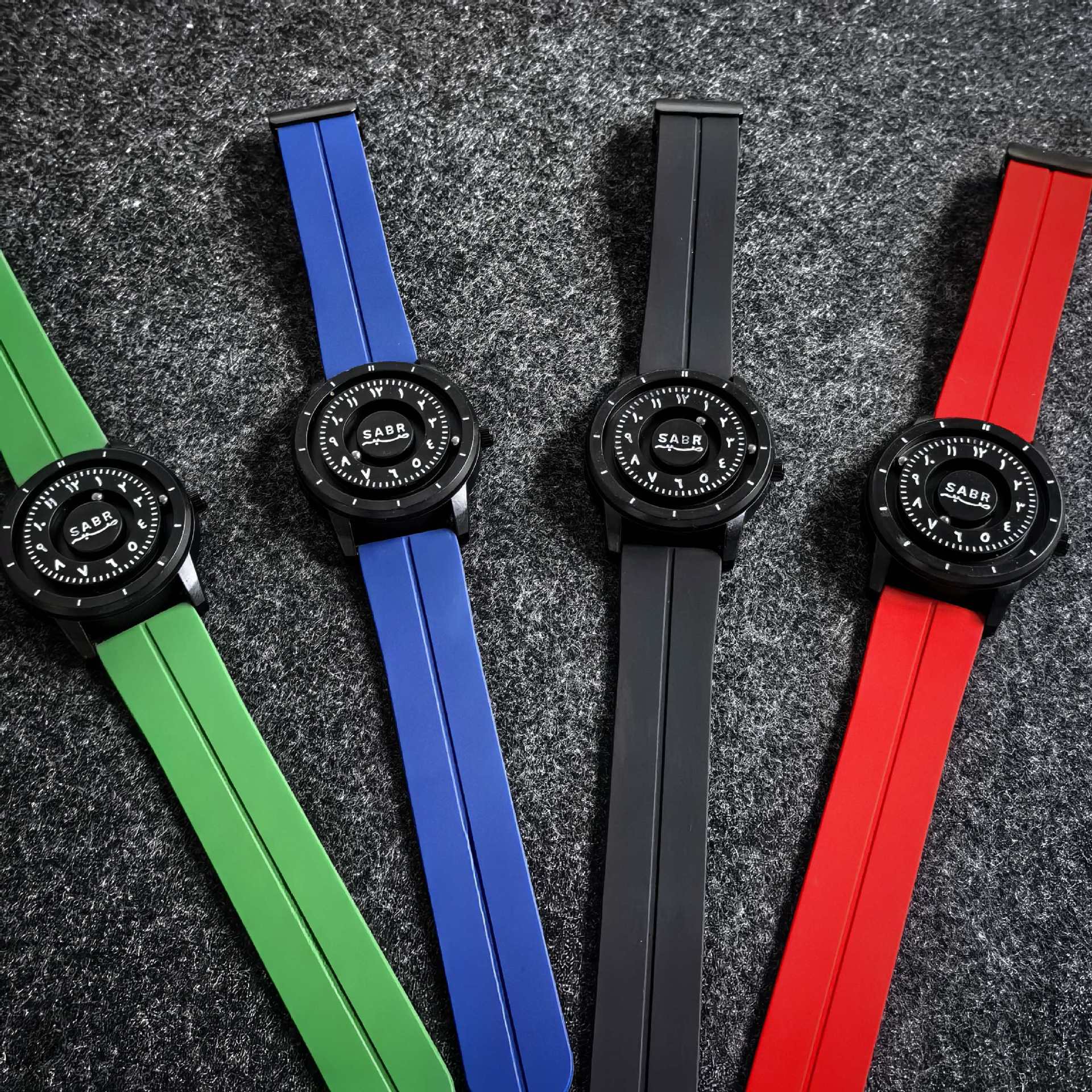 Sabr Black Technology Watch Men's Personality Quartz Watch Cool Couple Stainless Steel Strap Magnetic Suspension Men's Watch