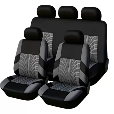 Seat cushion, seat cover — Embossed Knitted Fabric Four-Season Universal - gray-9-piece-set-five-seats