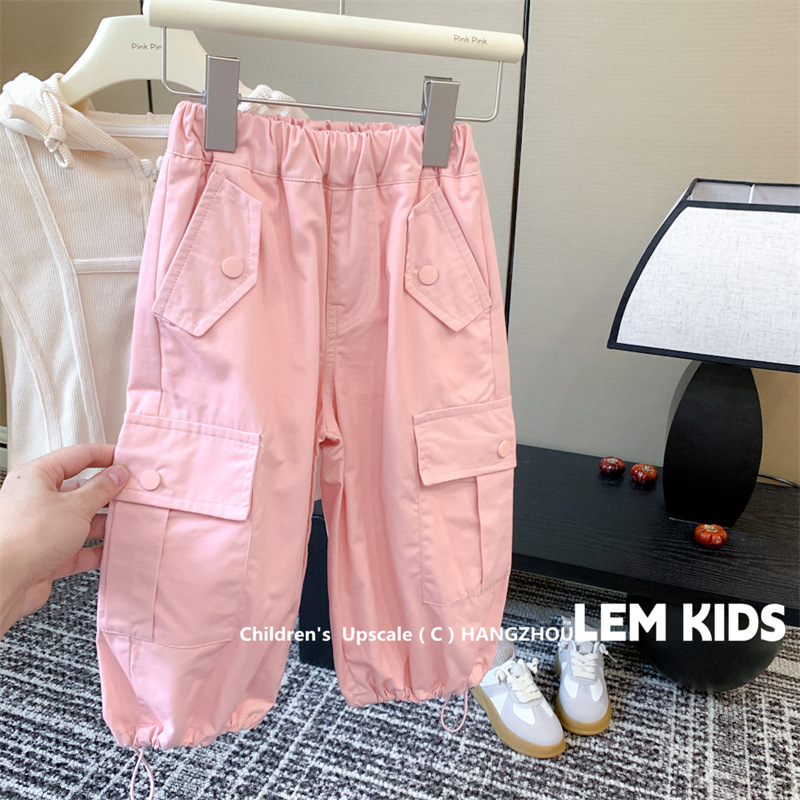 Girls' Summer Pants Thin Cargo Pants Summer New Style Toddler Korean Style Children's Clothing Baby Children's Mosquito-Proof Pants