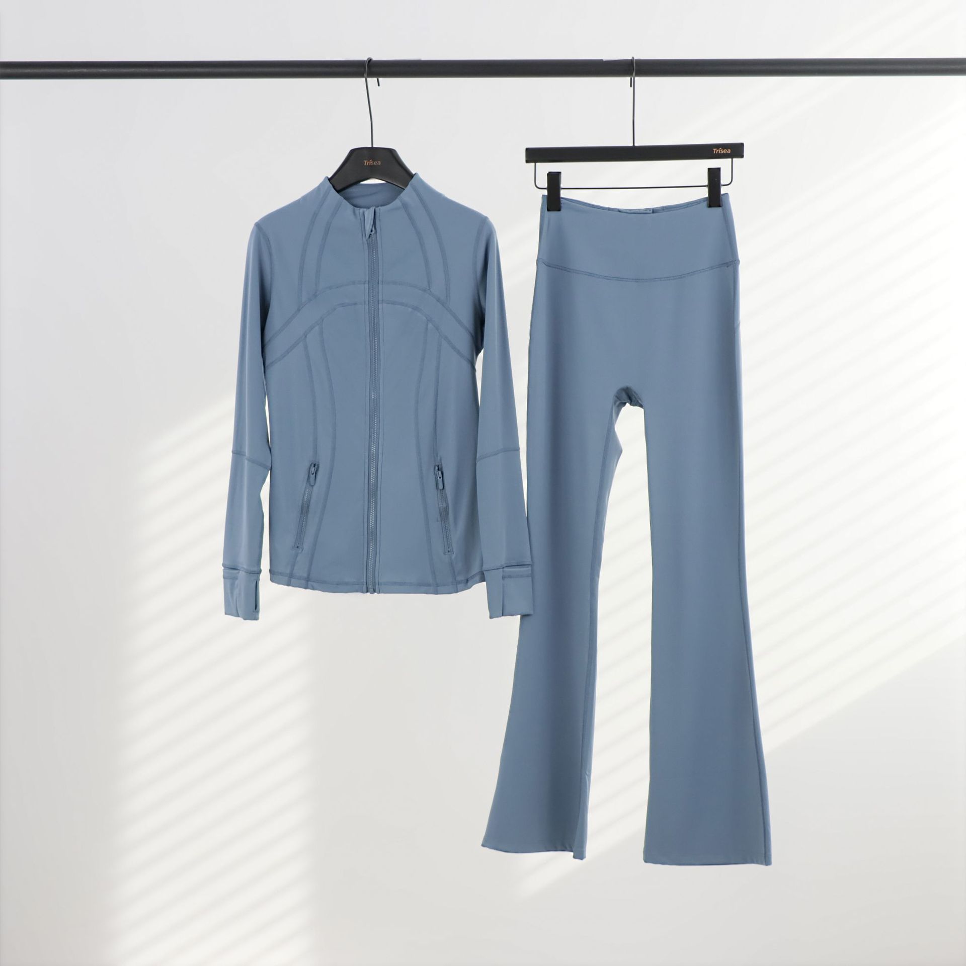 LULU chaqueta de cuello de喇叭 con cremallera, chaqueta de cuerpo, chaqueta de yoga elástica, mujer