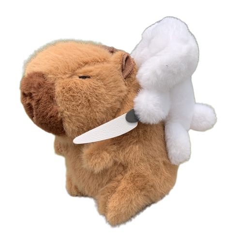 Official Snot Bear Capybara Plush Doll, Mieleid Hairpin Keychain Toy, Schoolbag Ornament, Female
