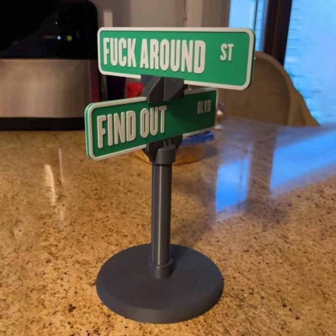 Find Out Street Sign Desk Decoration | Funny Desk Gift指路牌